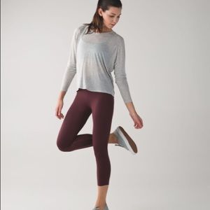 Lululemon Maroon Seamless Zone In 7/8 leggings